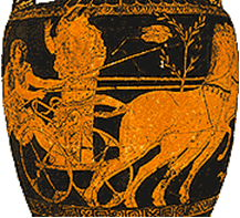 pot with mythological design